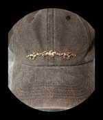 Vintage Bit Hat - Charcoal with Gold Running Horses - 009